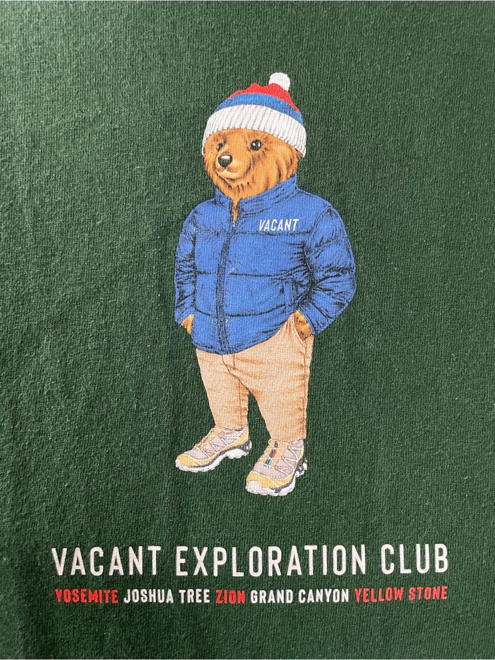 Pretty Vacant Bear Exploration Club T Shirt Men's Sz L Streetwear Zion Yosemite